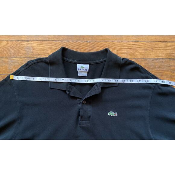 LACOSTE Black Pique Cotton Polo sz 7 (US sz XL) - Picture 6 of 9